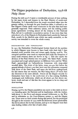 The Dipper population of Derbyshire, 1958-68