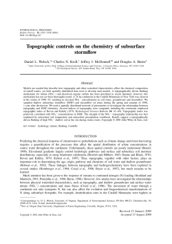 Topographic controls on the chemistry of subsurface - SUNY-ESF