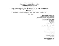 ela grade 5 - Randolph Township Schools