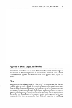 Appeals to Ethos, Logos, and Pathos