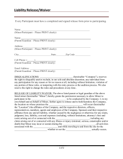 Liability Release/Waiver