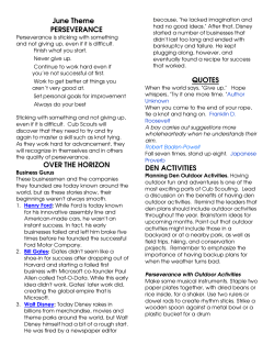 June Theme PERSEVERANCE OVER THE HORIZON QUOTES