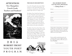 2015 Entry Form - Robert Frost Farm
