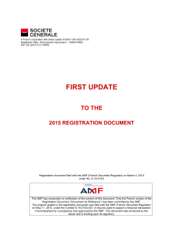 First update to the Registration document