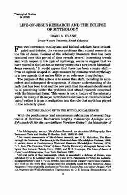 life-of-jesus research and the eclipse of mythology