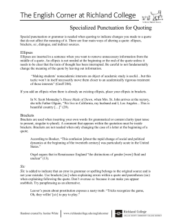 Specialized Punctuation for Quoting