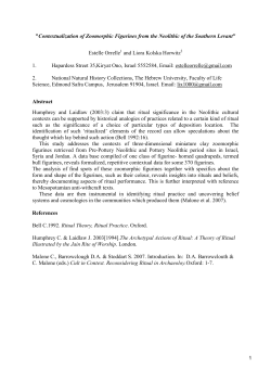 "Contextualization of Zoomorphic Figurines from the Neolithic of the