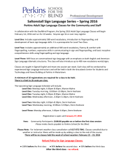Saltonstall Sign Language Series &ndash; Spring 2016