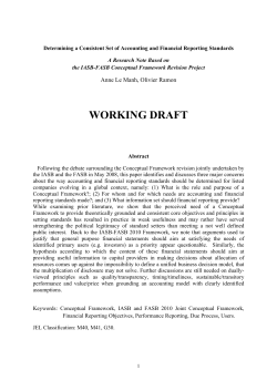 Determining a Consistent Set of Accounting and Financial Reporting