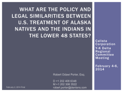 Lower 48 Comparison - Calista Corporation