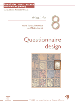 Questionnaire design: Module 8 - UNESDOC