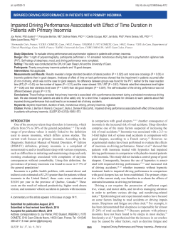 Impaired Driving Performance Associated with Effect of Time