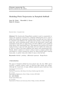 Modeling Pitch Trajectories in Fastpitch Softball