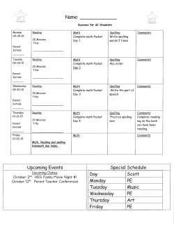 Name. Upcoming Events Special Schedule Monday Tuesday Music
