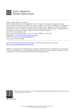 Amazon Deforestation Revisited Cattle, Deforestation, and