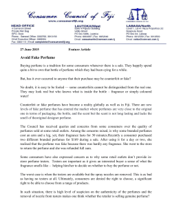 Avoid Fake Perfume - Consumer Council of Fiji