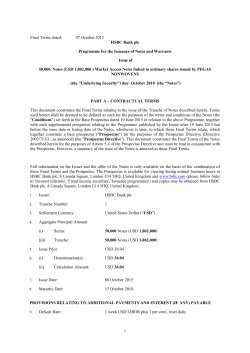 50,000 Notes (USD 1,802,000 ) Market Access Notes linked to