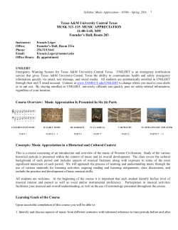 1. Music Appreciation - Syllabus / L&eacute;ger (w/listening titles) for