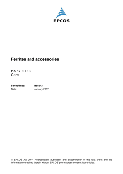 Ferrites and accessories, PS 47 x 14.9