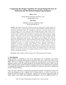Comparing the Design Cognition of Concept - Purdue e-Pubs