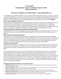 CITY OF NILES Drinking Water Consumer Confidence Report for