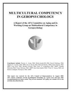 multicultural competency in geropsychology