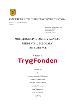 mobilising civil society against residential burglary: the