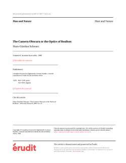 The Camera Obscura or the Optics of Realism