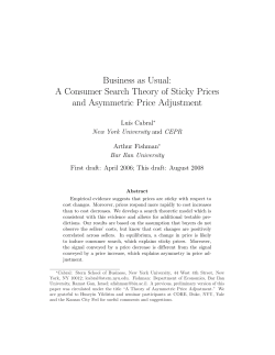 A Consumer Search Theory of Sticky Prices and Asymmetric Price