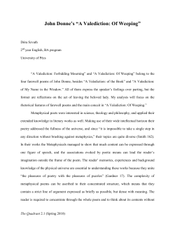 John Donne`s &ldquo;A Valediction: Of Weeping&rdquo;