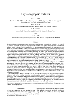 Crystallographic textures - The Mineralogical Society