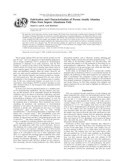 Fabrication and Characterization of Porous Anodic