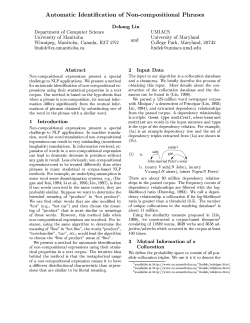 Automatic Identification of Non-compositional Phrases, ACL`99, pp