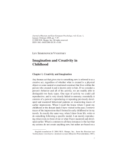 Imagination and Creativity in Childhood