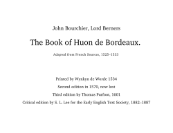 The Book of Huon de Bordeaux.
