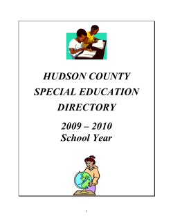 HUDSON COUNTY SPECIAL EDUCATION DIRECTORY 2009