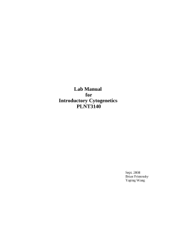Lab Manual for Introductory Cytogenetics PLNT3140