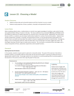 Lesson 22: Choosing a Model