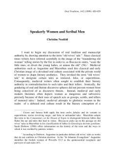 Speakerly Women and Scribal Men