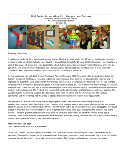 Doll Books- Integrating Art, Literacy, and Culture