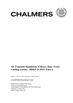 1D Transient Simulation of Heavy Duty Truck Cooling system