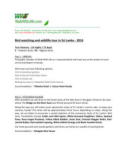 Bird watching and wildlife tour in Sri Lanka - 2016