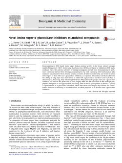 Novel imino sugar &alpha;-glucosidase inhibitors as antiviral compounds