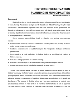 historic preservation planning in municipalities