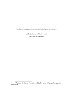 1 Teachers` reasoning about proportional relationships as variable