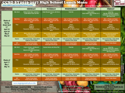 May 2017 HS Lunch Menu