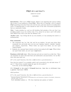 LATEX do`s and don`t`s - Department of Mathematics and Statistics