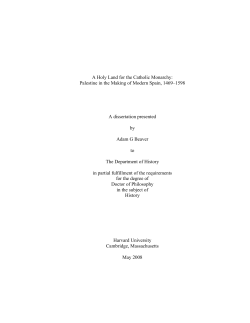 A Holy Land for the Catholic Monarchy: Palestine in the Making of
