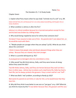Name: Key The Outsiders Ch. 7-12 Study Guide Chapter Seven 1