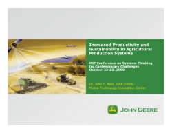 Increased Productivity and Sustainability in Agricultural
